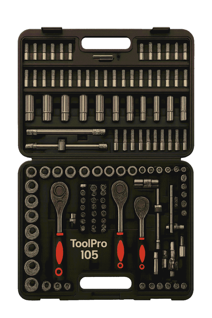 Набор инструментов с трещоткой и битами ToolPro 105